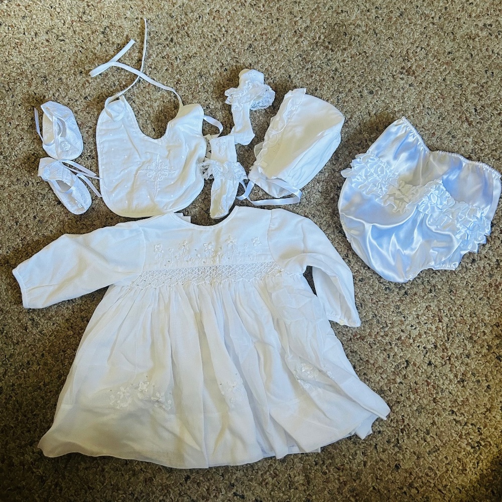 Sarah Louise Complete Christening/Dedication Gown Set with Knitted Jackets